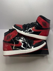 Air Jordan 1 Retro High OG Patent Bred 555088-063 Sneakers Red Sz 9.5 Nike - Bild 1 von 5