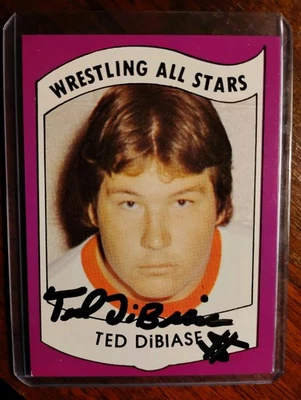 1982 Wrestling All Stars #4 Ted Dibiase Million Dollar Man RC Firmado Foto 1 de 2