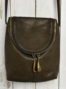 HOBO Fern Crossbody Handbag Green Leather Zipper Vacation Travel - Picture 1 of 9