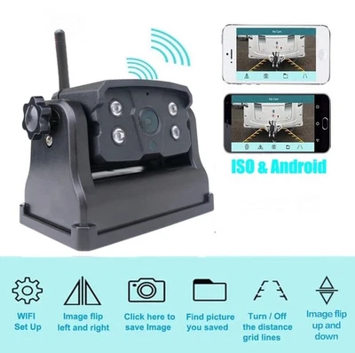 WiFi Wireless Backup Camera Magnetic Portable Rechargeable BATT Truck Trailer RV - Image 1 of 4