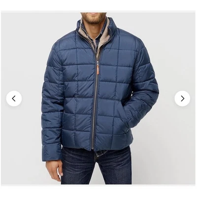 J.Crew Men's Quilted Jacket Navy L PrimaLoft Insulated Fleece Lined Puffer Coat - Image 1 of 4