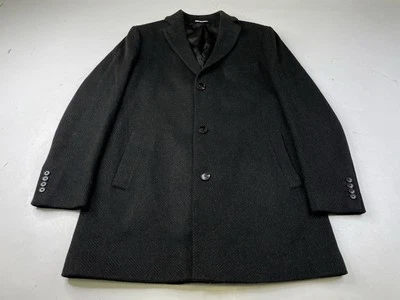 Cardinal of Canada Men’s 44R Wool Cashmere Overcoat Jacket Olive Herringbone - Image 1 of 4