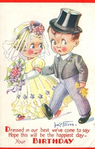 1944 Kit Forres WWII Message from Prime Minister Wedding Day Birthday POSTCARD - Picture 1 of 2