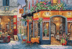 Kit de punto de cruz ~ colección dorada bistró europeo escena callejera italiana #35224 - Imagen 1 de 3
