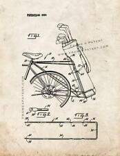 Golf Bag Bicycle Rack Patent Print Old Look