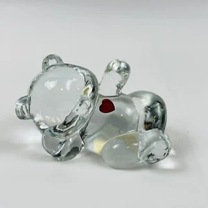 Vintage Fenton Bear of the Month July Laying Down Red Heart Birthstone Glass - Picture 1 of 7