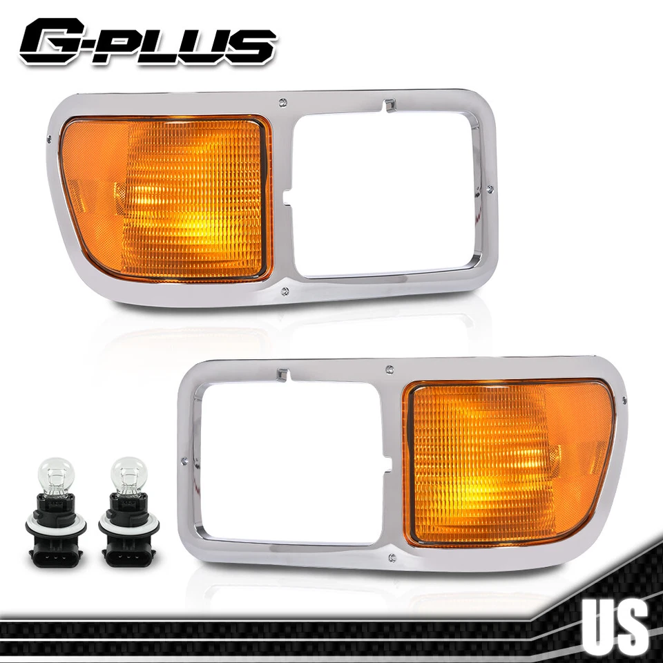 Fit 2000-2015 Ford F650 F750 F-650 -F750 Headlights Bezel Corner Light Pair Foto 1 de 4
