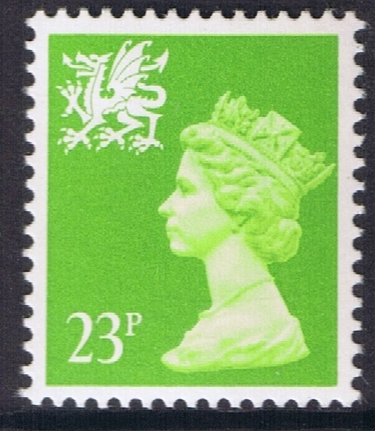 GB SG W57 MNH MINT STAMP Wales 23p Bright Green PP Regional Machin Definitive - Image 1 of 1