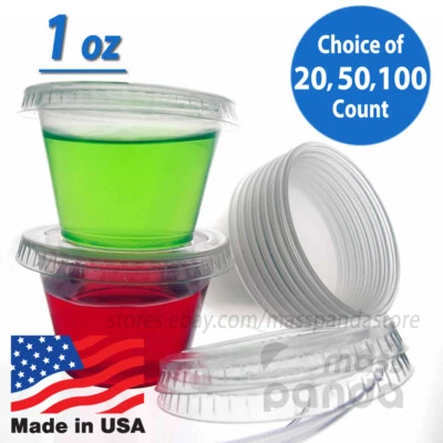 1 oz Dart Small Jelly Gelatin Shot Disposable Clear Plastic Portion Cups - Image 1 of 4