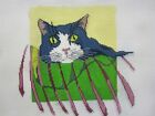 Needlepoint Canvas "Myrtle the Cat" Hand Painted by Emma Ball PEB 029