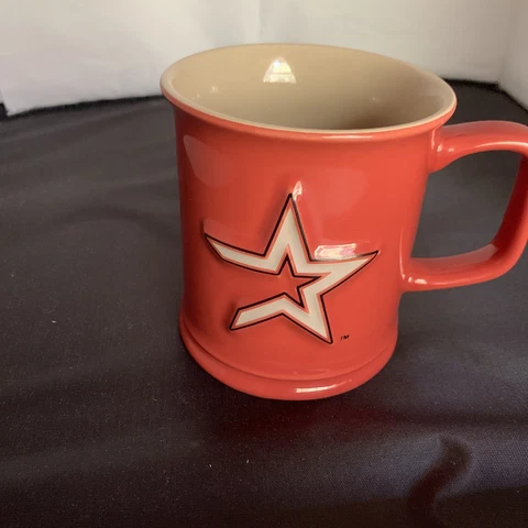 MLB Houston Astros 14oz Coffee Mug Cup Logo Russ Brand - Burnt Orange With Star Cover