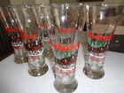 1992 Set of 6 Budwesier Clydesdale Horse Beer Draft Beer Glasses