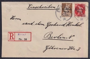 M 74299) Ettal Bayern Aushilfs-R-Zettel 1920 auf Brief nach Berlin - Picture 1 of 3