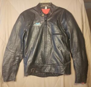 Vintage Motorcycle Racing Jacket Black Leather *Made in Italy* (11/26/1973)