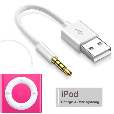 Usb 3.5mm Charger Sync Data Cable For Apple iPod Shuffle 3rd 4th 5th 6th 7th Gen - Image 1 of 4