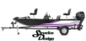 Purple White Tech Geometric Style Design Wrap Fishing Bass Boat Vinyl Decal USA - Picture 1 of 1
