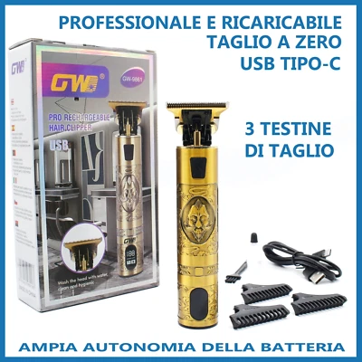 rasoio elettrico taglia capelli professionale regola barba usb-C display grande - Immagine 1 di 4