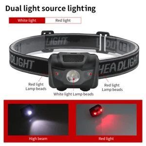 Lightweight And Compact 3W LED Headtorch Light 4 Modes Fishing Camping IPX6 - Picture 1 of 56