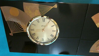 Black Quartz Desk Clock by Lily  ~ Japan ~   AA Battery Foto 1 de 4