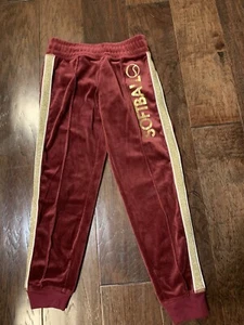 Justice Maroon And Gold Velour Softball Joggers Sz 7 - Picture 1 of 4