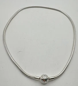 Authentic PANDORA Necklace Essence Ball Thin Snake Necklace - Picture 1 of 5