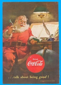 1951 Coca Cola Santa Christmas list vintage print ad Coke - Picture 1 of 3