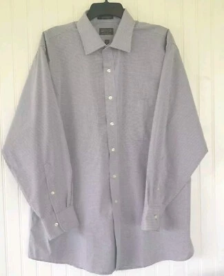 Arrow Men’s Long Sleeve  Wrinkle Free Shirt Size Medium  Gray/ Black - Image 1 of 4