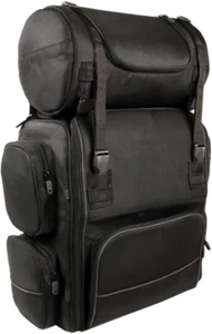 SH680 - Sissy Bar Borsa Da Viaggio in Tessuto, Misura Grande, Colore: Nero, Tagl - Foto 1 di 12