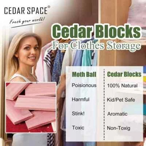 Cedar Space Cedar Blocks for Clothes Storage 12 Pcs, 100% Cedar Wood - Picture 1 of 1