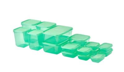 IKEA PRUTA Contenedor de Alimentos con Tapa, Juego de 17, Verde NUEVO Foto 1 de 4