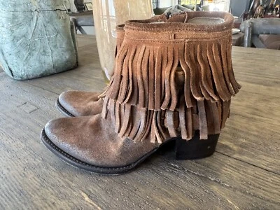 Botas de tornozelo femininas Freebird By Steven Belle camurça com franjas tamanho 7 - Imagem 1 de 4