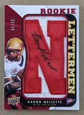 2013 Upper Deck Rookie Letterman Autographs Aaron Mellette 33/50 PATCH AUTO "N"