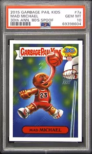 2015 Garbage Pail Kids 30th Anniversary 80s Spoof #7a Mad Michael Jordan PSA 10 - Picture 1 of 2