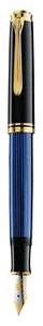 Pelikan M400 Souverän Fountain pen Black-Blue (piston mechanism) nib EF, F, M, B - Picture 1 of 5