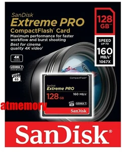 Sandisk Extreme Pro 128GB 128G Compact Flash Card CF 160MB/s 1067x UDMA7 US - Picture 1 of 1