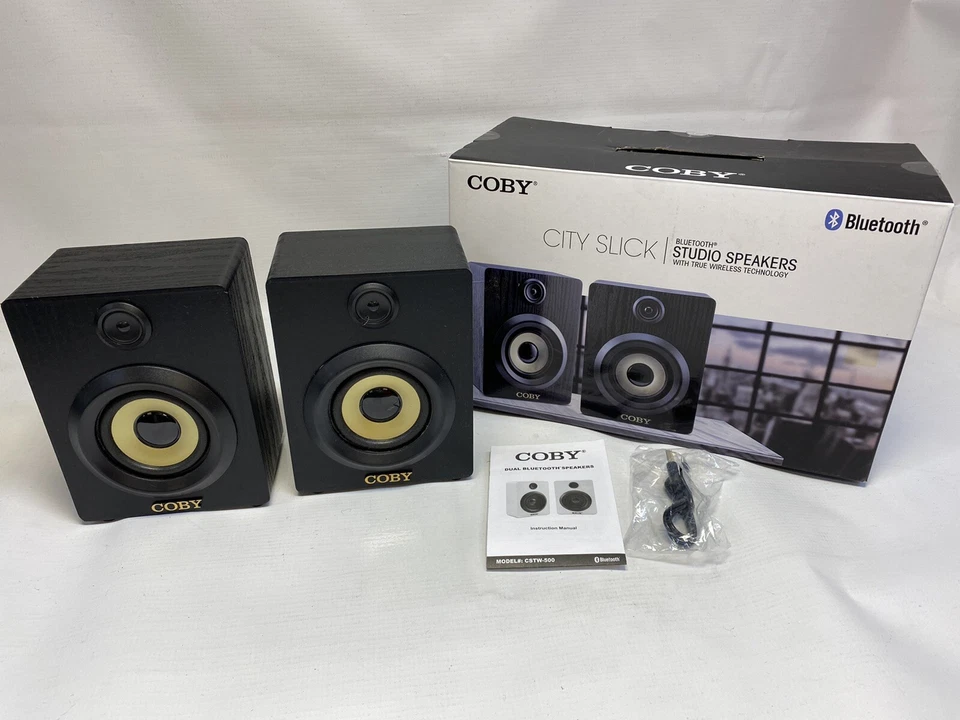 COBY City Slick Bluetooth Studio Speakers Wireless CSTW-500-Blk