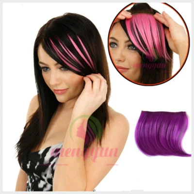 3 piezas Clip de pelo de pasta de flecos sintéticos para mujeres en extensión de cabello frontal Foto 1 de 4