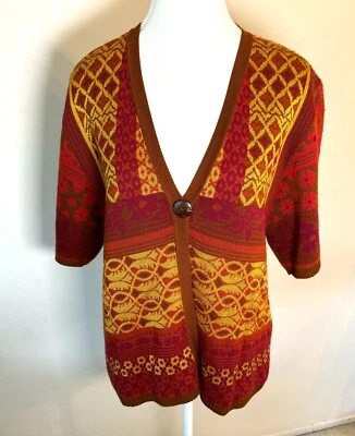 New Coldwater Creek Women's Small Cardigan Sweater Short Sleeve Rust/Burgundy - Image 1 of 4