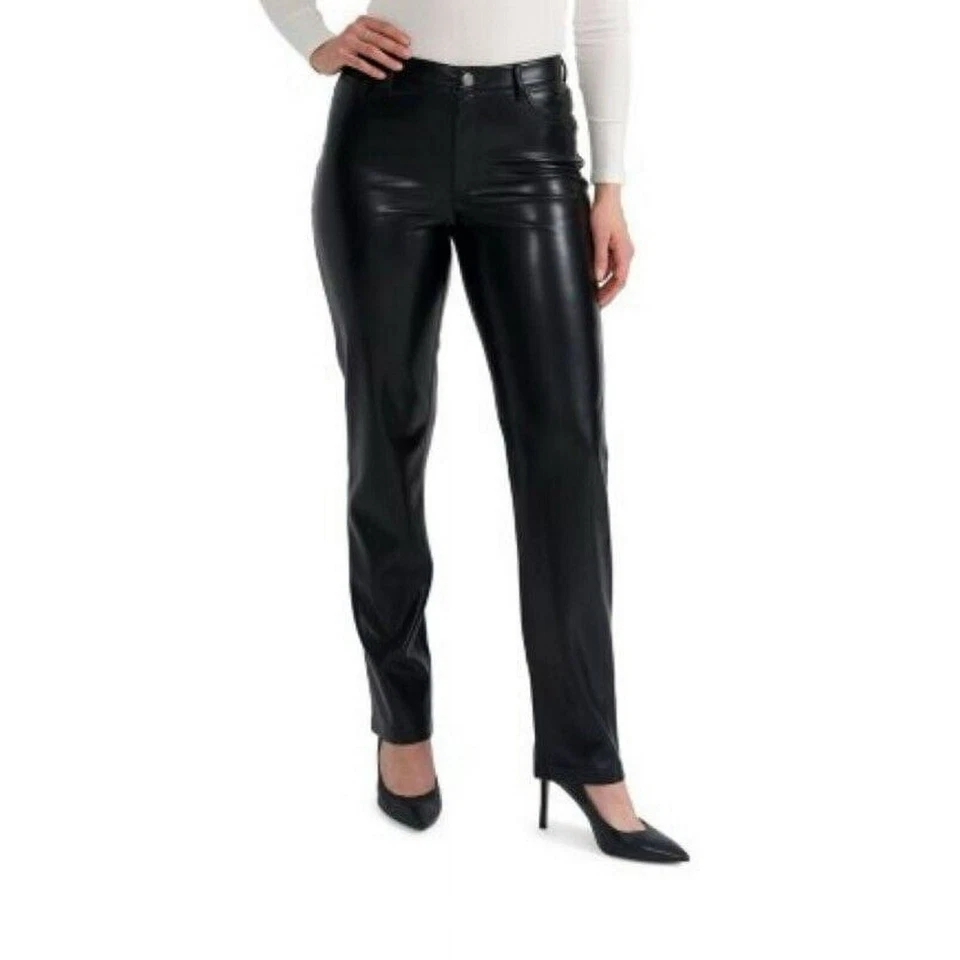 Joie Black Faux Leather Pants Size 14 Very Soft Stretch