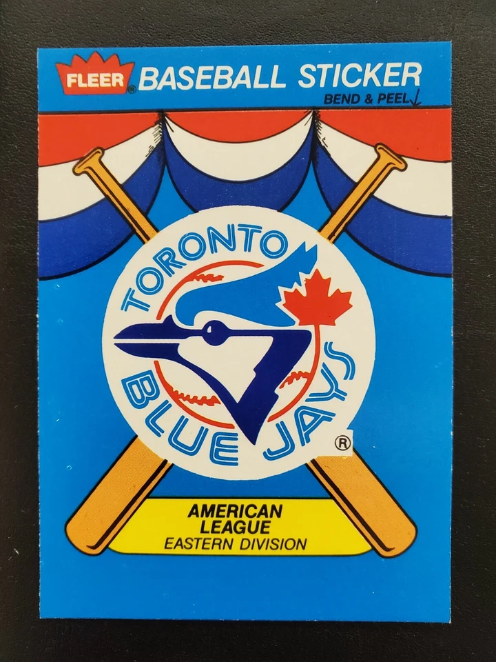 Vintage Toronto Blue Jays Fleer Sticker card 80s - Image 1 of 1