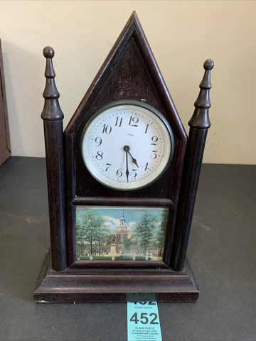 Vintage Antique Fynetone Company Landsdale Pennsylvainia Steeple Mantle Clock Cover