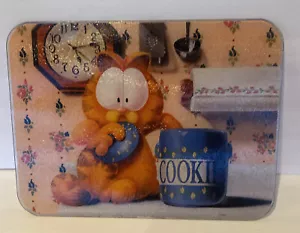 "Patas de tabla de cortar Garfield en tarro de galletas de vidrio raro 16"" X 12"" de colección" - Imagen 1 de 5