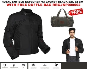 "CHAQUETA NEGRA Royal Enfield ""5XL 52 CM CON BOLSA GRATIS EXPLORER V3" - Imagen 1 de 17