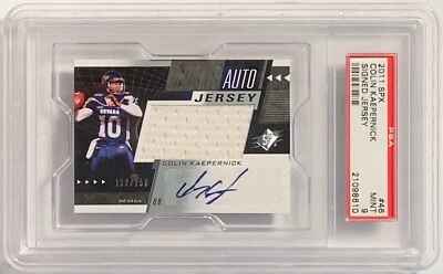 2011 UD SPX Colin Kaepernick Rookie Auto Jersey Auto RC #46 /150 PSA 9 MINT  - Image 1 of 2