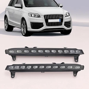 For 2006-2009 Audi Q7 LED DRL Fog Light with Turn Signal Light Pair Fog Lamp - Picture 1 of 17