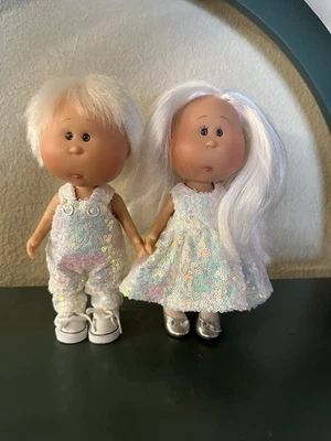 Mio And Mia Mini 9” Nines d'Onil Set en Lentejuelas RARO Foto 1 de 2