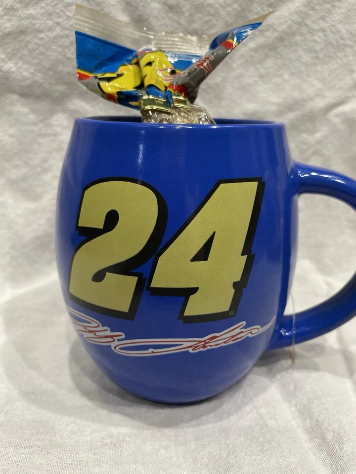 Taza de café azul NASCAR Jeff Gordon #24 18 OZ Taza Nueva con Etiquetas y Caramelos Racing Foto 1 de 1