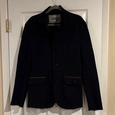RNT23 Jeans London Men's Navy Blazer with Buttoned Pockets & Suede Elbow Pads XL - Image 1 of 4