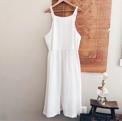 Vestido midi sin mangas de lino Lands End talla grande 2X Foto 1 de 4