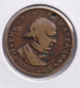 1872 New York Horace Greeley "Sage of Chappaqua" Amnesty Campaign Medaille - Bild 1 von 2